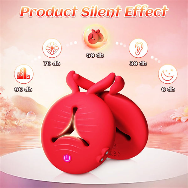 Rabbit Rund Design Vibrating Nipple Clamps With APP Control