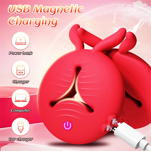 Rabbit Rund Design Vibrating Nipple Clamps With APP Control