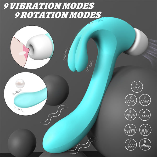 4IN1 Hammer Rabbit Vibrator Blue