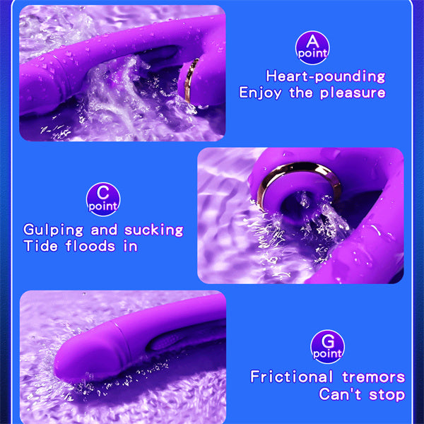 4IN1 Sucking & Flapping Rabbit Vibrator Purple