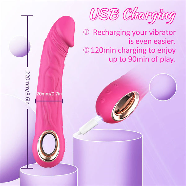Realistic Dildo Vibrator Hot Pink