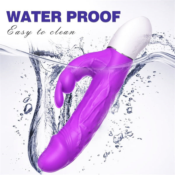 Realistic Rabbit Vibrator with Bunny Ears Purple