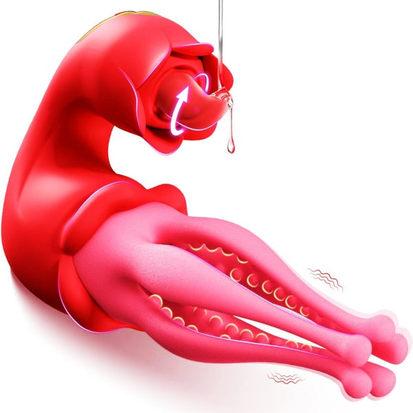 Realistic Tongue 3D Massage Particles Five Claws Vibrator