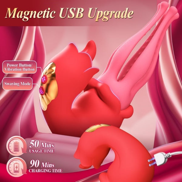 Realistic Tongue 3D Massage Particles Five Claws Vibrator