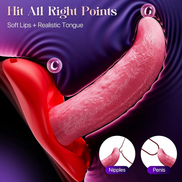 Realistic Tongue Wearable Vibrator for Couples
