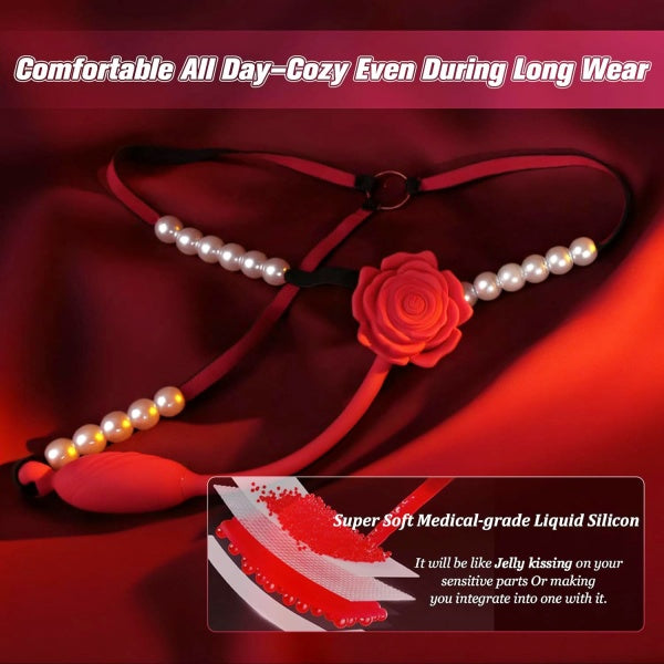 Rose Pearls Wearable G-String Vibrator