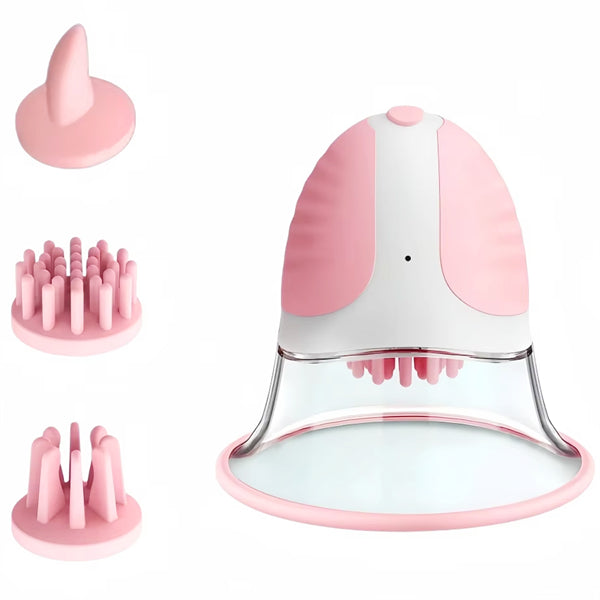 Rotating Nipple Suction Massager with 10 Modes & Dual Brush Heads