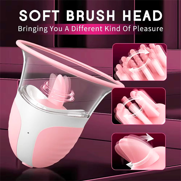 Rotating Nipple Suction Massager with 10 Modes & Dual Brush Heads