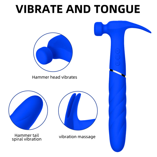 Rounded Hammer Vibrator Blue