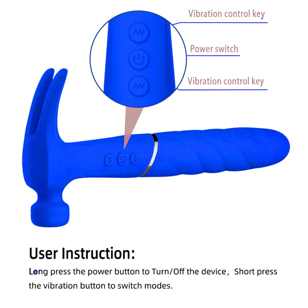Rounded Hammer Vibrator Blue