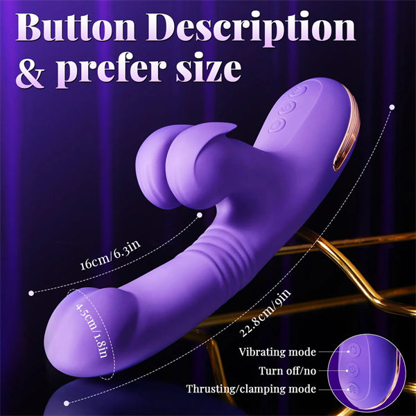 Shock Clip Thrusting Rabbit Vibrator