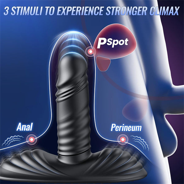 Sit and Ride Anal Beads Strapless Strap On Vibrator