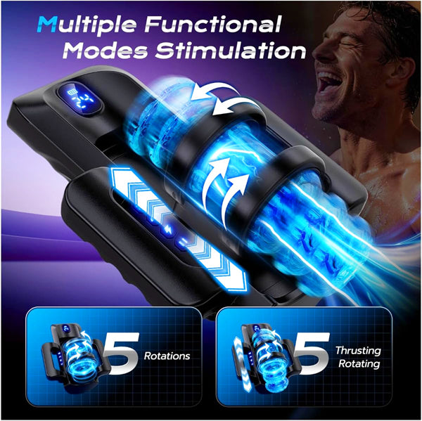 Smart Automatic 1–10 cm Adjustable Thrusting Male Stroker With Handle