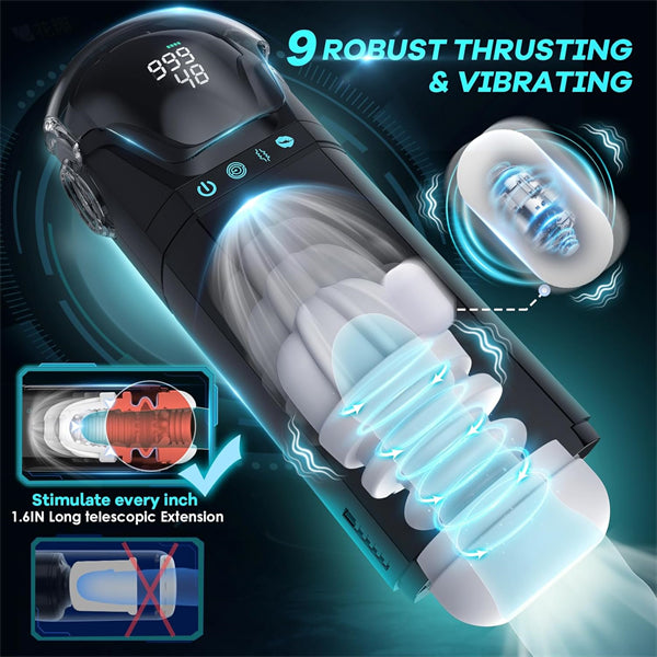Smart Penis Pump Sex Toy for Men with 9 Sucking Thrusting Vibrating