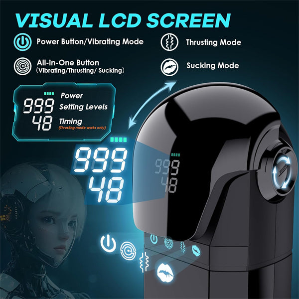 Smart Penis Pump Sex Toy for Men with 9 Sucking Thrusting Vibrating