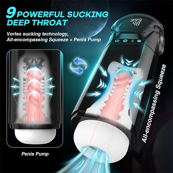 Smart Penis Pump Sex Toy for Men with 9 Sucking Thrusting Vibrating