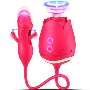 10 Flapping & 10 Sucking Rose Dildo Vibrator Sara