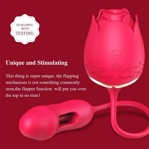 10 Flapping & 10 Sucking Rose Dildo Vibrator Sara