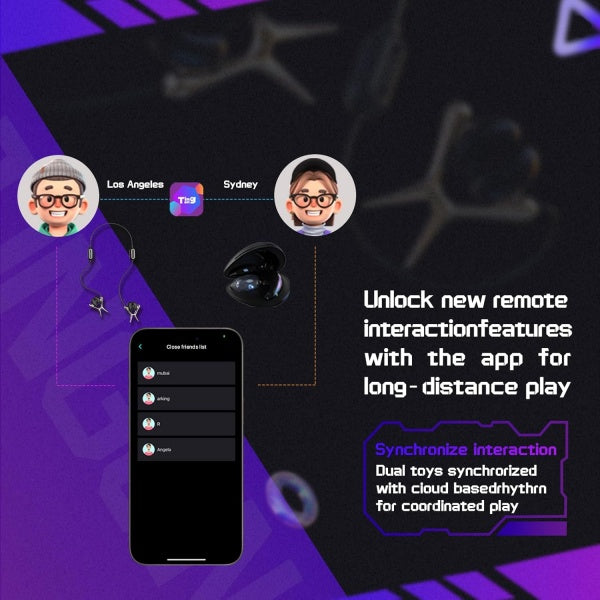 TINGON Vibrating Nipple Clamps Nipple Vibrators for Men With App Control