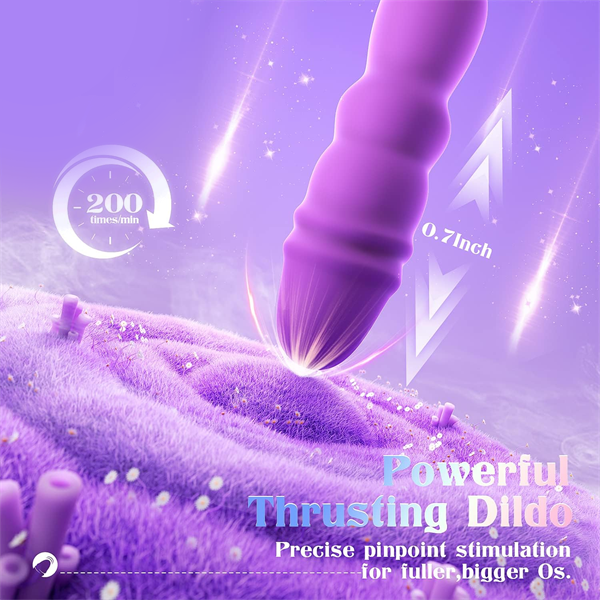 Thrusting Dildo Vibrator Purple