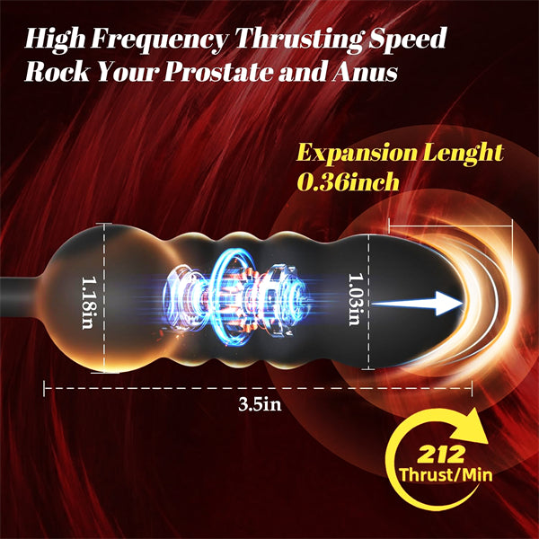 Thrusting Prostate Vibrator with Vibrating Cock Ring