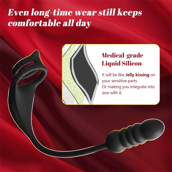 Thrusting Prostate Vibrator with Vibrating Cock Ring
