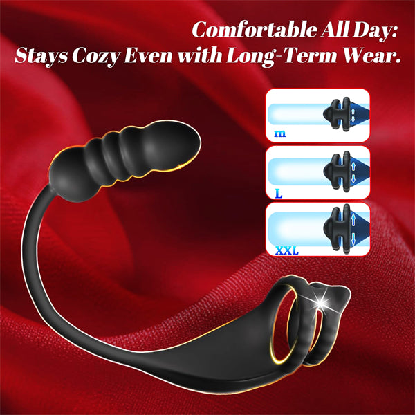 Thrusting Prostate Vibrator with Vibrating Cock Ring