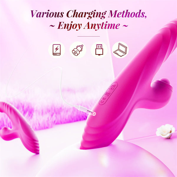 10 Vibration & 7 Thrusting Mode Rabbit Vibrator Hot Pink
