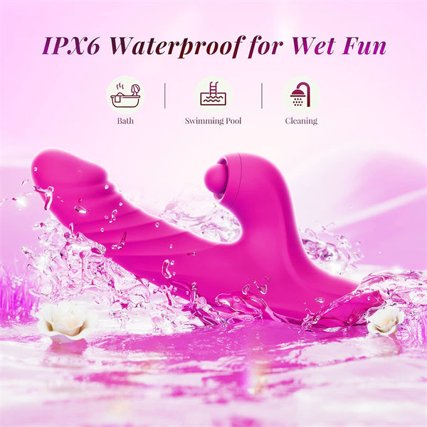 10 Vibration & 7 Thrusting Mode Rabbit Vibrator Hot Pink