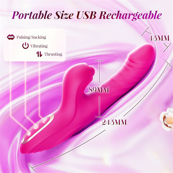 10 Vibration & 7 Thrusting Mode Rabbit Vibrator Hot Pink