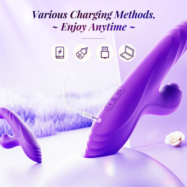 10 Vibration & 7 Thrusting Mode Rabbit Vibrator Purple