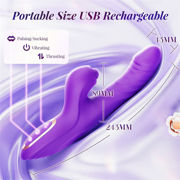 10 Vibration & 7 Thrusting Mode Rabbit Vibrator Purple