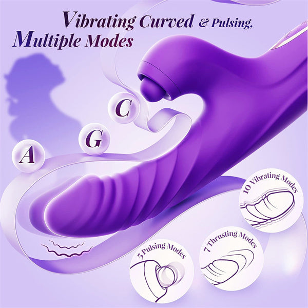10 Vibration & 7 Thrusting Mode Rabbit Vibrator Purple