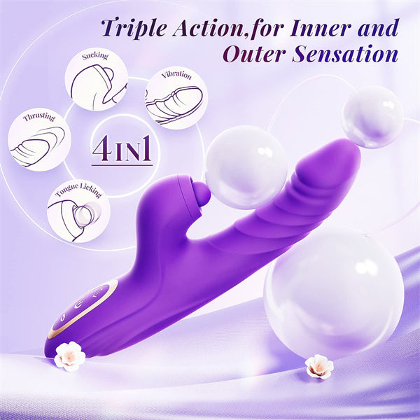 10 Vibration & 7 Thrusting Mode Rabbit Vibrator Purple