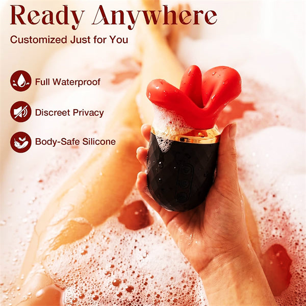 Thrusting Tongue Vibrator Rose Toy With APP Control