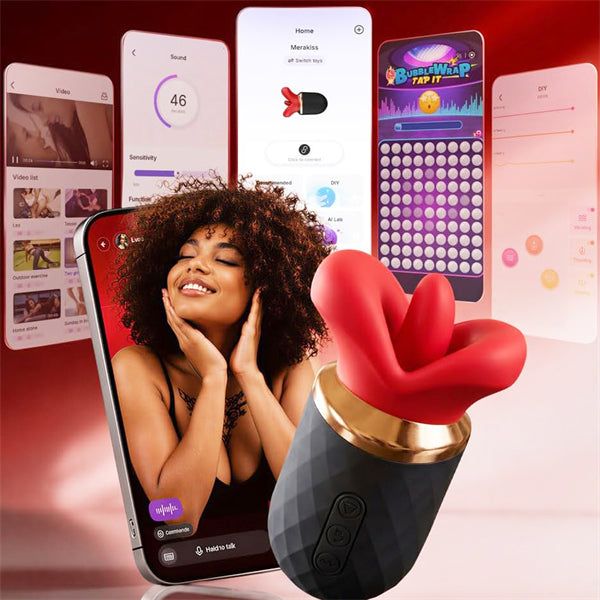 Thrusting Tongue Vibrator Rose Toy With APP Control