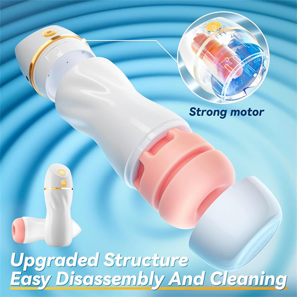 Upgraded 7 Vibration & Suction Stroker White