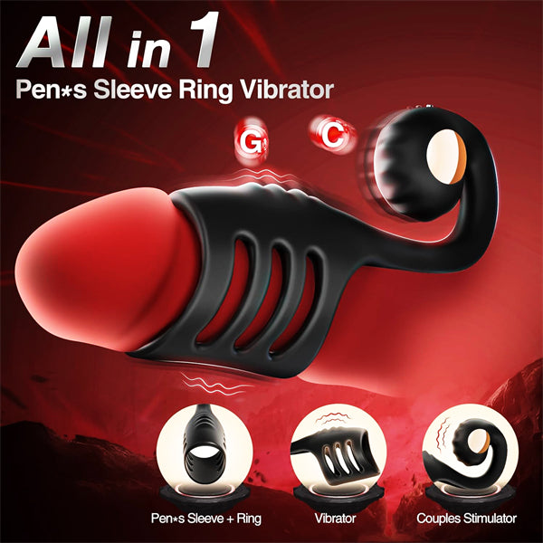 Vibrating Cock Ring Sleeve with Snail-Shaped Vibrator