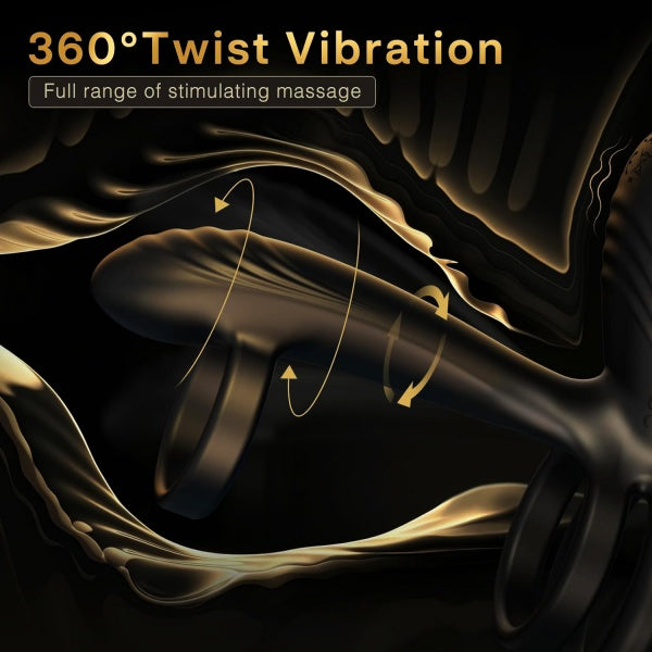 Vibrating Cock Ring with 360° Twisting G-Spot Stimulator