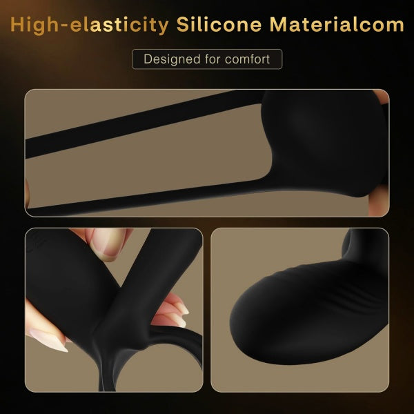 Vibrating Cock Ring with 360° Twisting G-Spot Stimulator