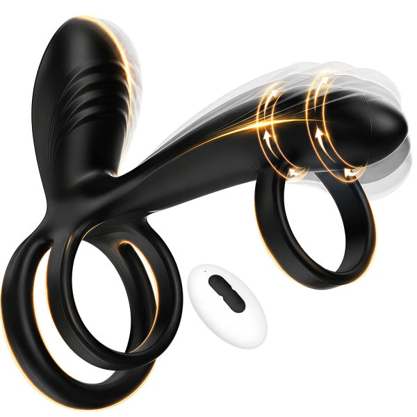 Vibrating Cock Ring with 360° Twisting G-Spot Stimulator