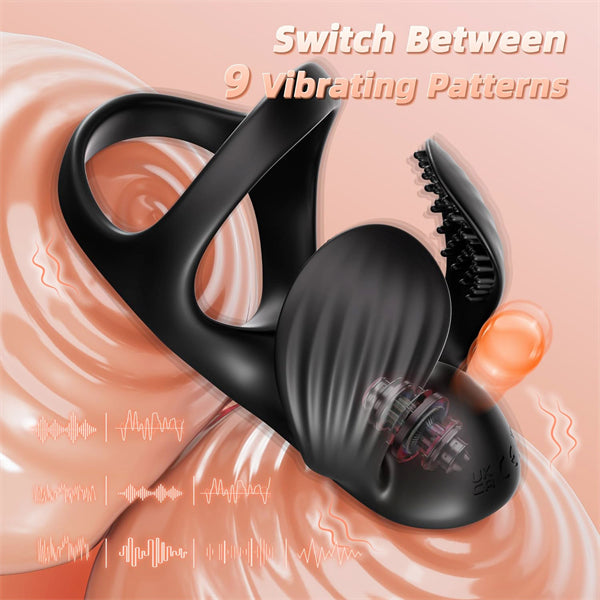 Vibrating Cock Ring with Ball Wrap Design APP Control