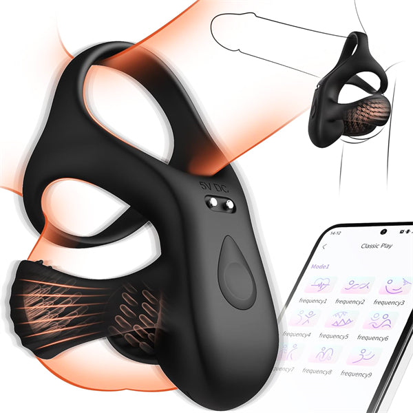 app controlled vibrating cock ring Vibrating Penis Ring with Rose Vibrator,10 Vibrations Mode APP Remote Control  Penis Ring Clitoris Vibrator,Couples Adult Sex Toys for Men Women main image 0