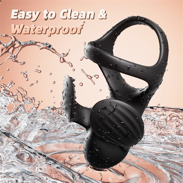 Vibrating Cock Ring with Ball Wrap Design APP Control