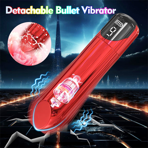 Vibrating Cock Ring with Detachable Bullet Vibrator Trainer