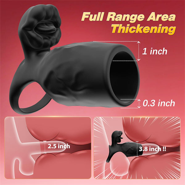 Vibrating Cock Ring with Penis Sleeve