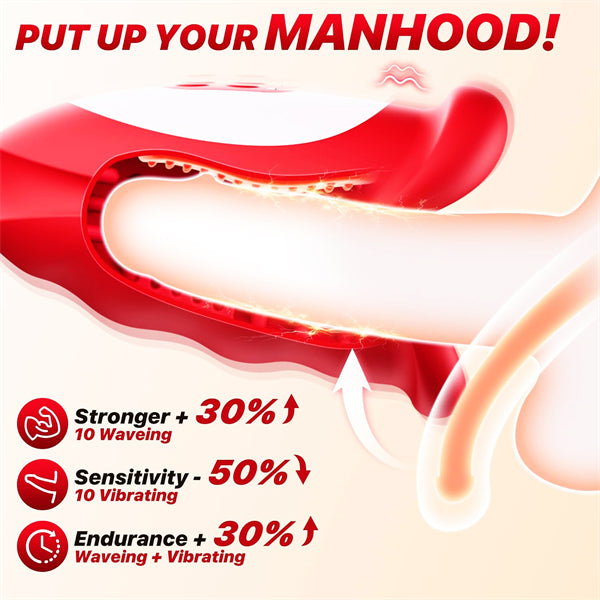Waving Motion Male Sex Toy with Hollow Out Design