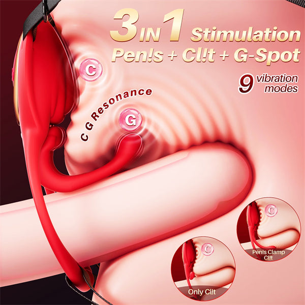 Wearable Vibrator Couples Sex Toys Strap on Vibrator with 10 Vibration Modes