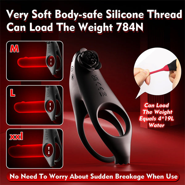 Rose Cock Ring Vibrator With Love Egg