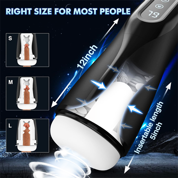 9 Suction & Vibration & Heating Male Stroker